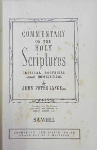 Commentary On The Holy Scriptures