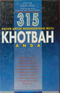 315 BAHAN UNTUK MENINGKATKAN MUTU KHOTBAH ANDA