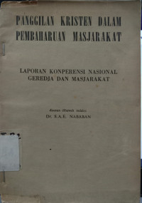 PANGGILAN KRISTEN DALAM PEMBAHARUAN MASYARAKAT